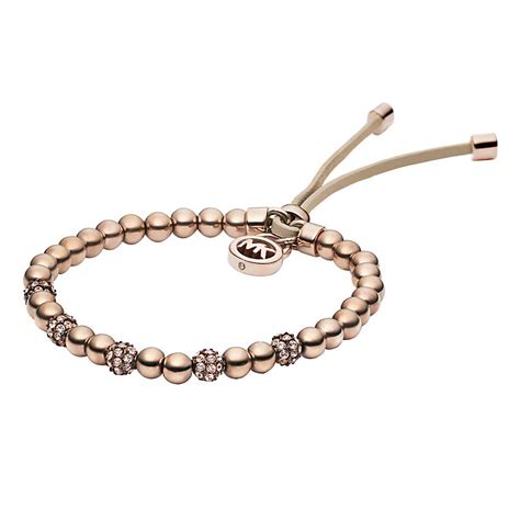 michael kors rose gold stretch bead bracelet|Michael Kors diamond bangle bracelet.